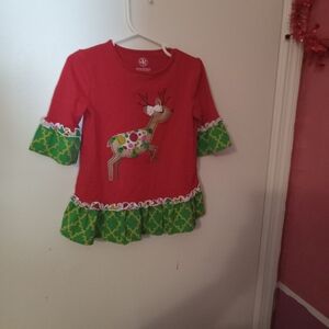 Girls Christmas Reindeer Top